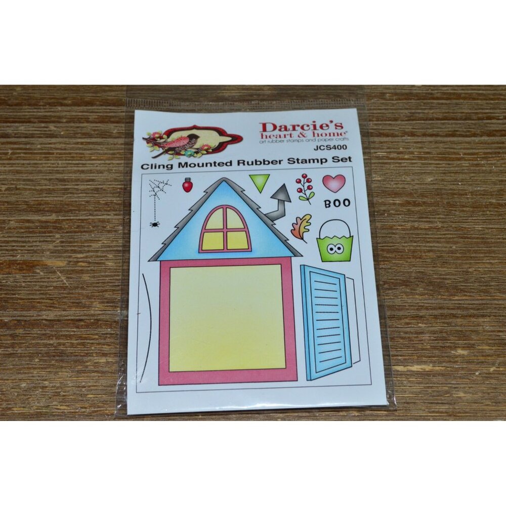 Darcie's Heart Home Cling Mount Rubber Stamp Set Window Seasonal Holiday JCS400